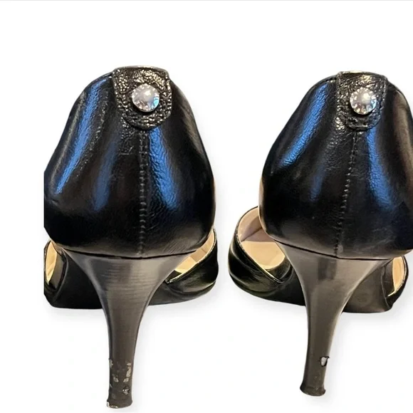 Michael Michael Kors FLEX D'ORSAY Black Leather Women's 7 1/2 Heels 3" - Picture 12 of 12